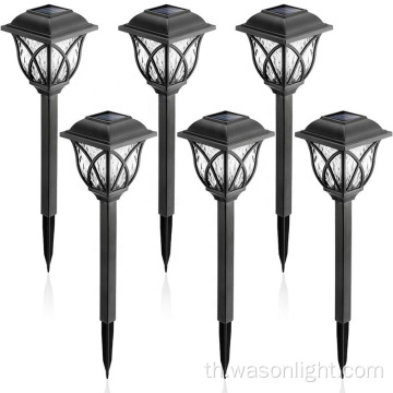 Wason 2/6 แพ็ค LED Auto On/Off Off Solar Powered Crystal Pathway Stake Garden Light สำหรับลานลานบ้านและทางเดิน